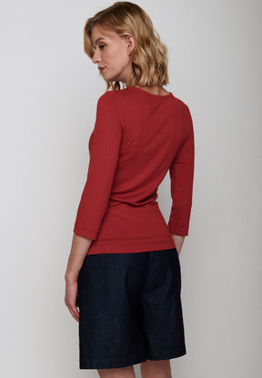 Roter Sportliches Longsleeve aus LENZING™ TENCEL™ Mix für Damen (21)