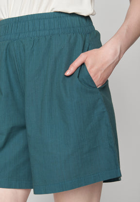 Green Petrol: Lässige Shorts aus LENZING™ TENCEL™ für Damen [8704]