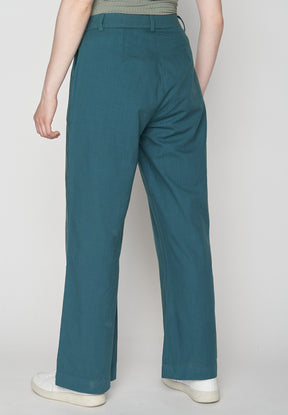 Green Petrol: Lässige Hose in Retro-Chic für Damen [8707]