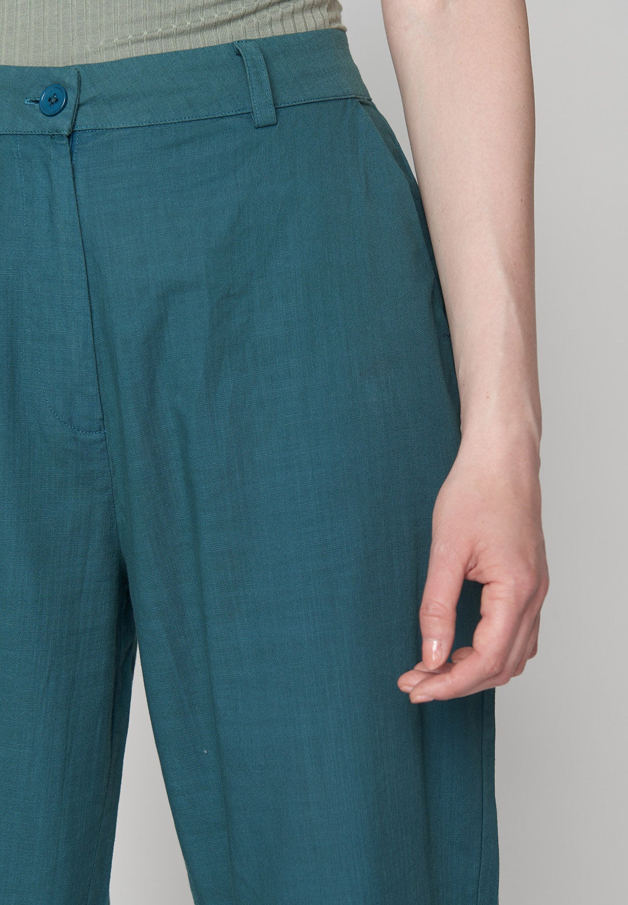 Green Petrol: Lässige Hose in Retro-Chic für Damen [8708]