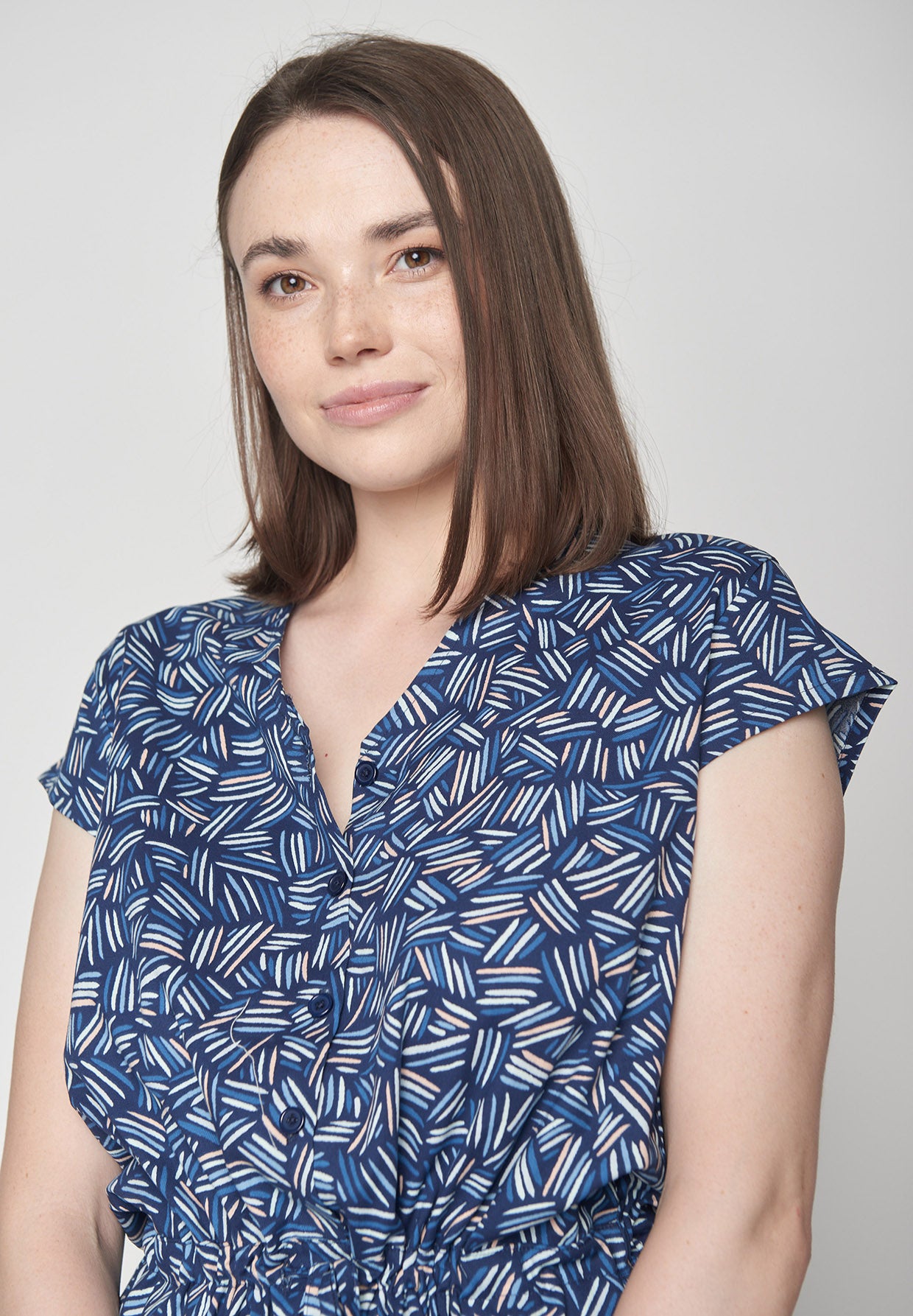 Rope Stroke: Elegantes Kleid aus Bio-Baumwolle für Damen [8750]