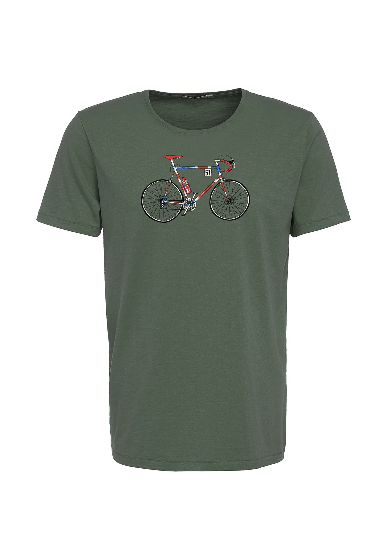 Olive: Sportliches T-Shirt aus Bio-Baumwolle für Herren [8802]