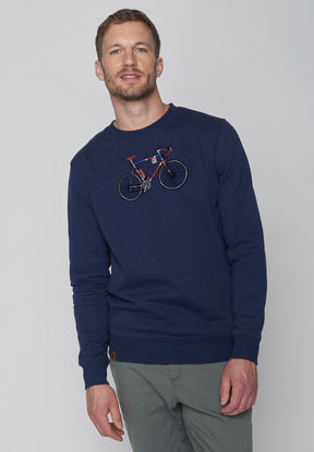 Navy: Gemütliches Sweatshirt aus Bio-Baumwolle für Herren [8808]