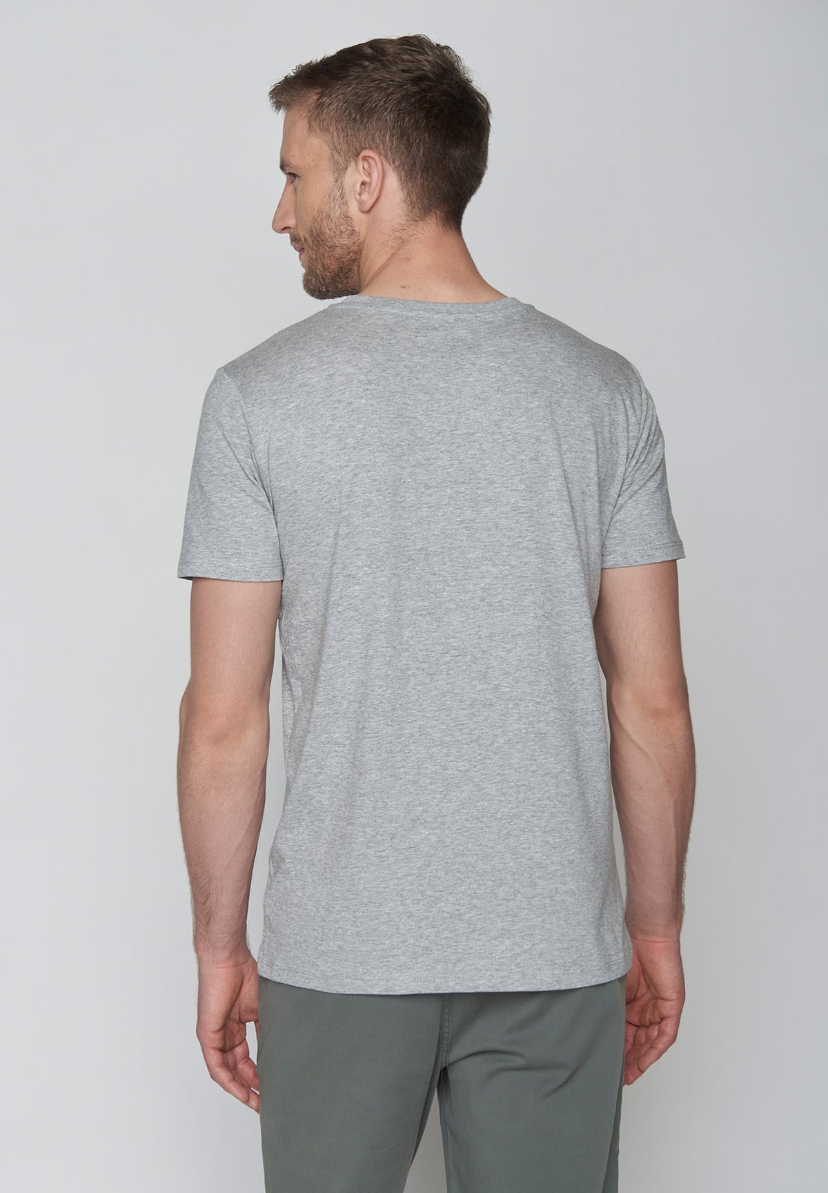 Heather Grey: Sportliches T-Shirt aus Bio-Baumwolle für Herren [8813]