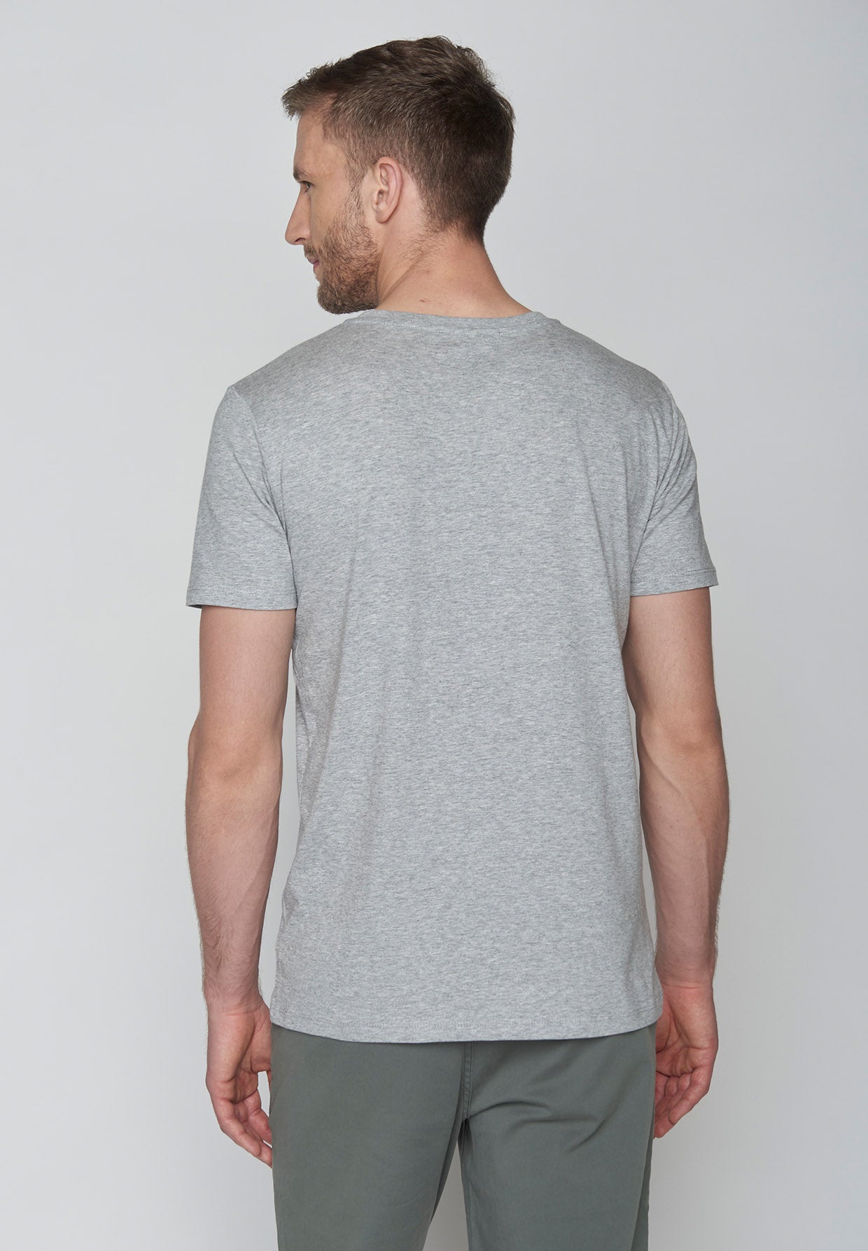 Heather Grey: Sportliches T-Shirt aus Bio-Baumwolle für Herren [8813]
