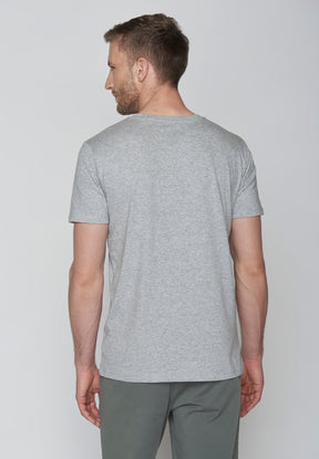 Heather Grey: Sportliches T-Shirt aus Bio-Baumwolle für Herren [8813]