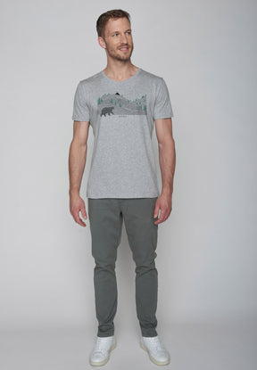 Heather Grey: Sportliches T-Shirt aus Bio-Baumwolle für Herren [8814]