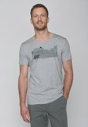 Heather Grey: Sportliches T-Shirt aus Bio-Baumwolle für Herren [8816]
