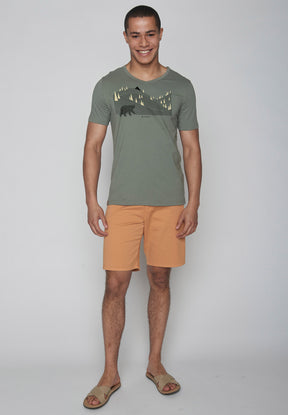 Olive: Lässiges T-Shirt aus Bio-Baumwolle für Herren [8822]