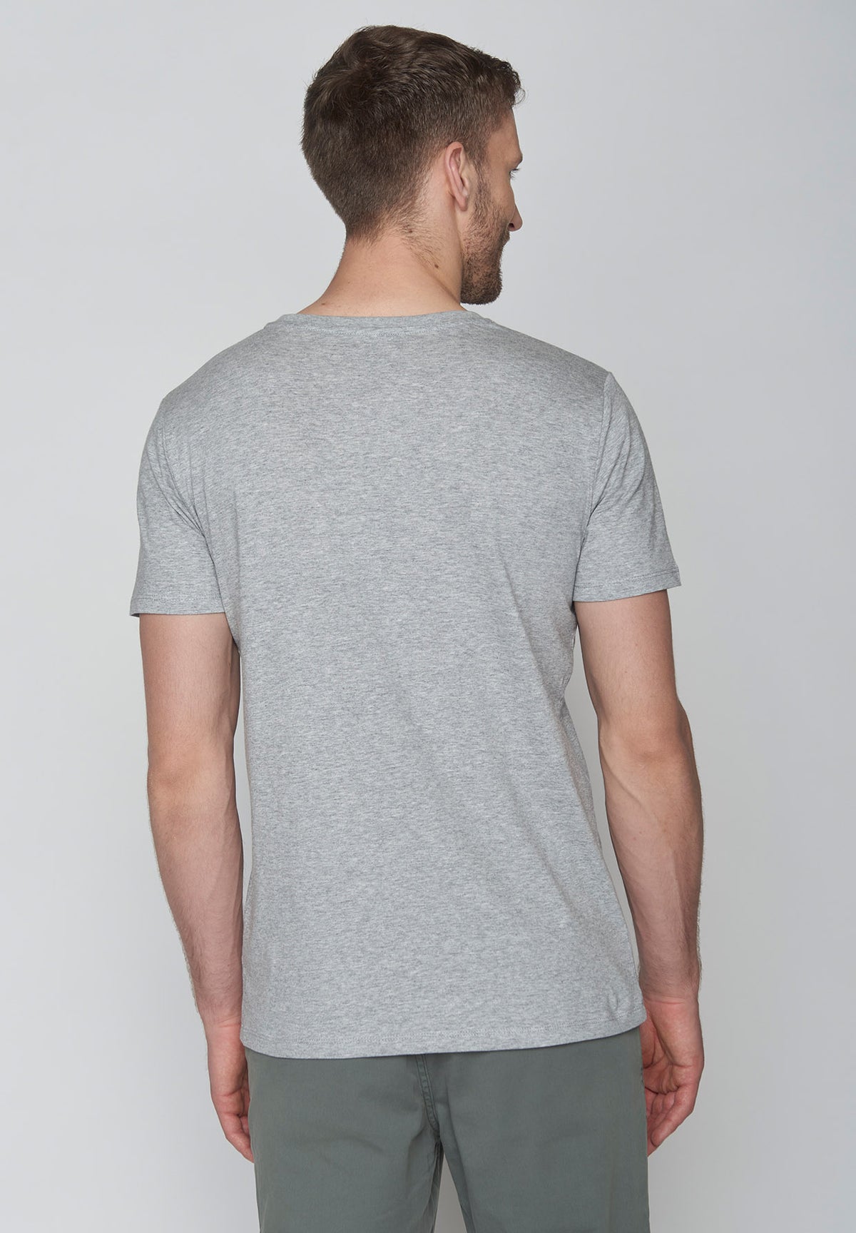 Heather Grey: Sportliches T-Shirt aus Bio-Baumwolle für Herren [8834]
