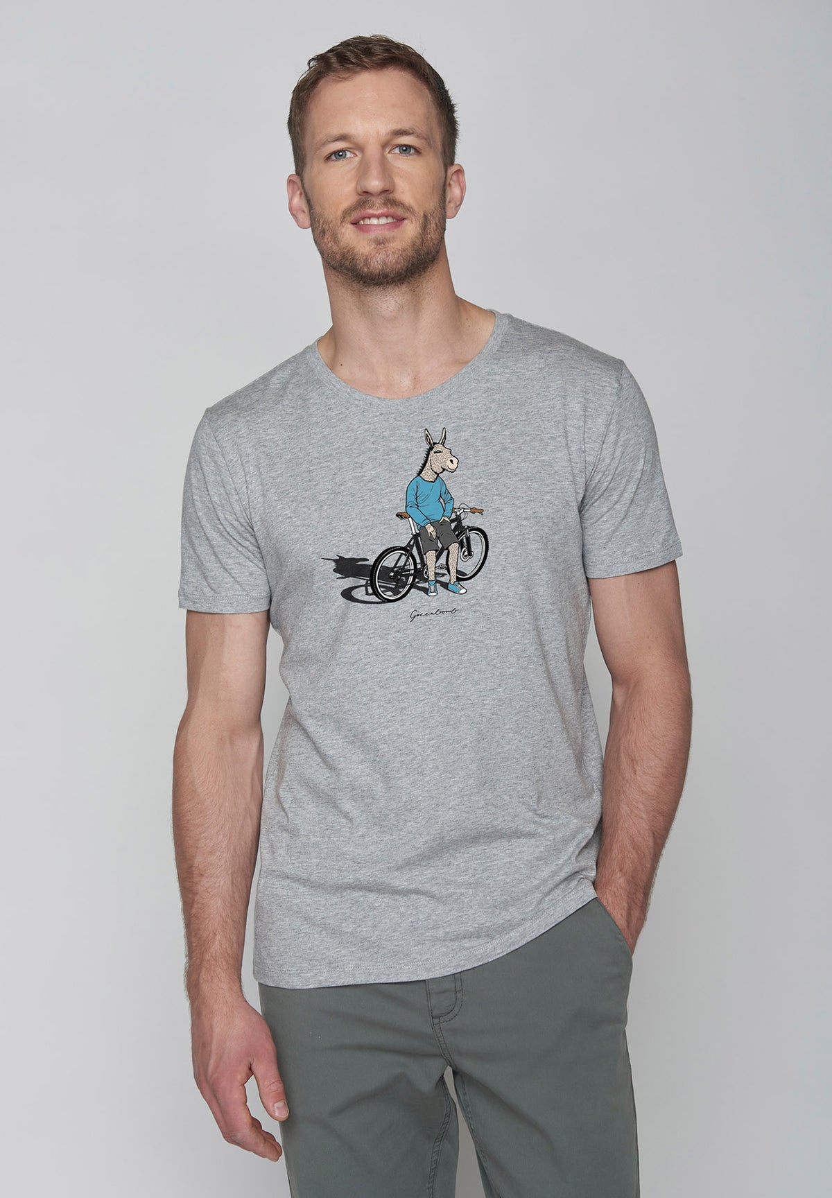 Heather Grey: Sportliches T-Shirt aus Bio-Baumwolle für Herren [8837]