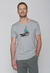 Heather Grey: Sportliches T-Shirt aus Bio-Baumwolle für Herren [8837]