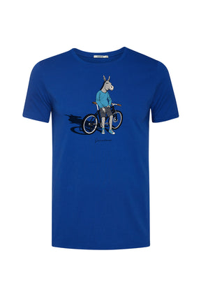 Space Blue: Sportliches T-Shirt aus Bio-Baumwolle für Herren [8840]