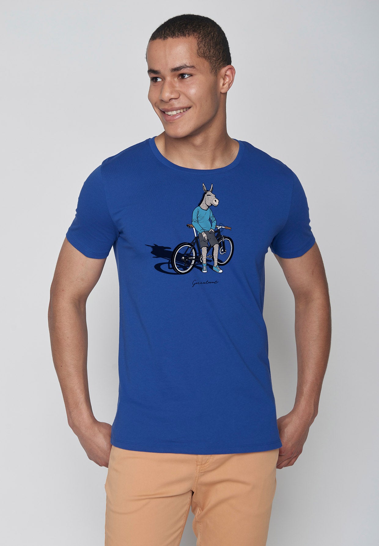 Space Blue: Sportliches T-Shirt aus Bio-Baumwolle für Herren [8841]