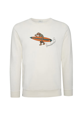 Creme White: Gemütliches Sweatshirt aus Bio-Baumwolle für Herren [8866]