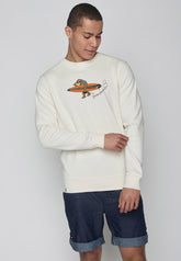 Creme White: Gemütliches Sweatshirt aus Bio-Baumwolle für Herren [8867]