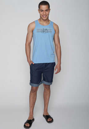 Slate Blue: Sommerliches Tanktop aus Bio-Baumwolle für Herren [8886]