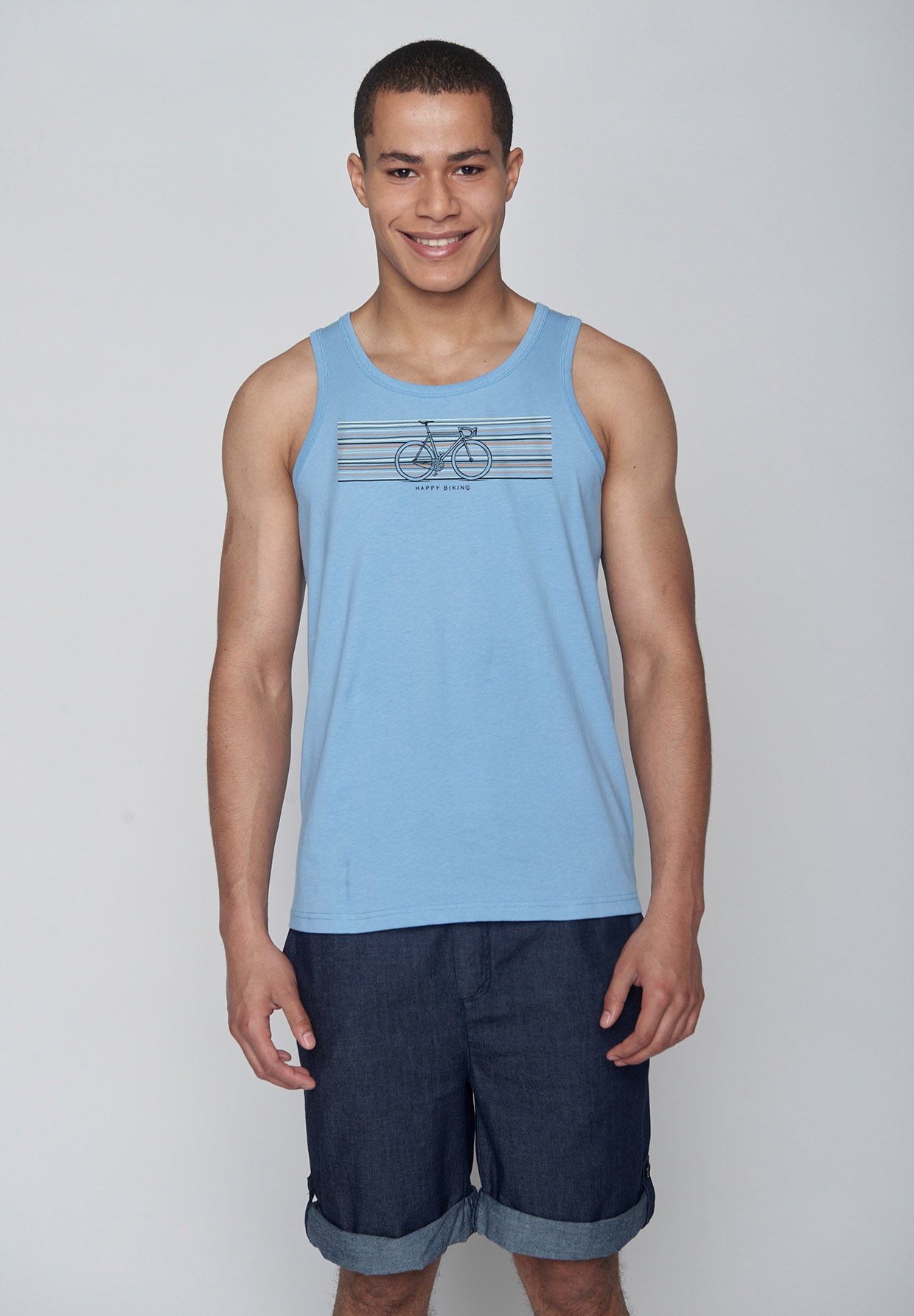 Slate Blue: Sommerliches Tanktop aus Bio-Baumwolle für Herren [8888]