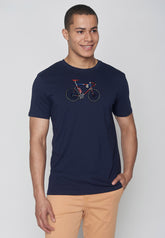 Navy: Sportliches T-Shirt aus Bio-Baumwolle für Herren [8909]