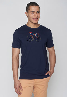 Navy: Sportliches T-Shirt aus Bio-Baumwolle für Herren [8909]