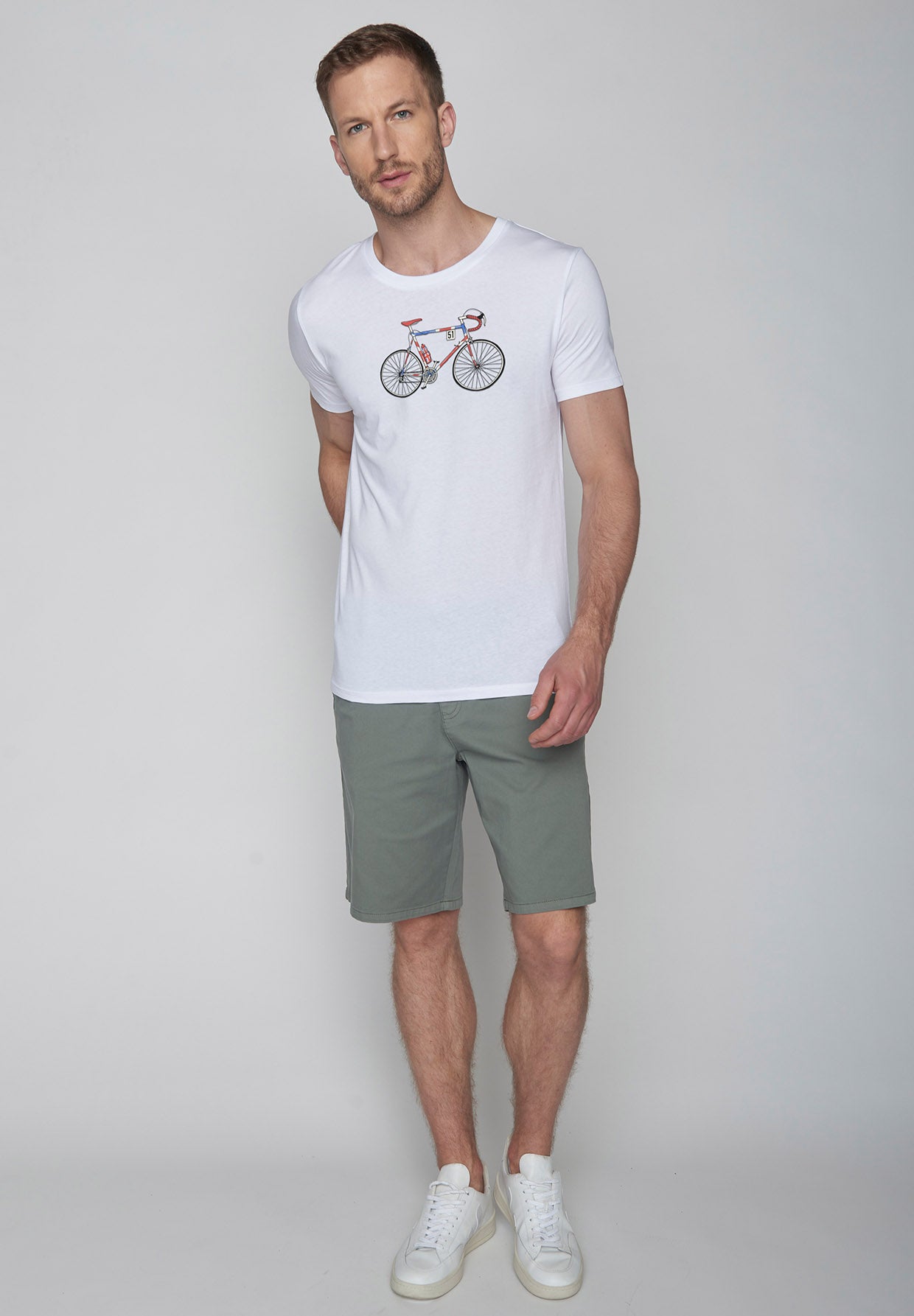 White: Sportliches T-Shirt aus Bio-Baumwolle für Herren [8911]