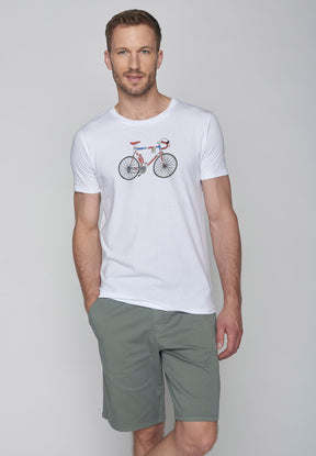 White: Sportliches T-Shirt aus Bio-Baumwolle für Herren [8913]