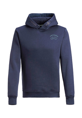 Navy: Kuschliger Hoodie aus Bio-Baumwolle für Herren [8952]