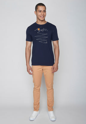 Navy: Sportliches T-Shirt aus Bio-Baumwolle für Herren [8959]