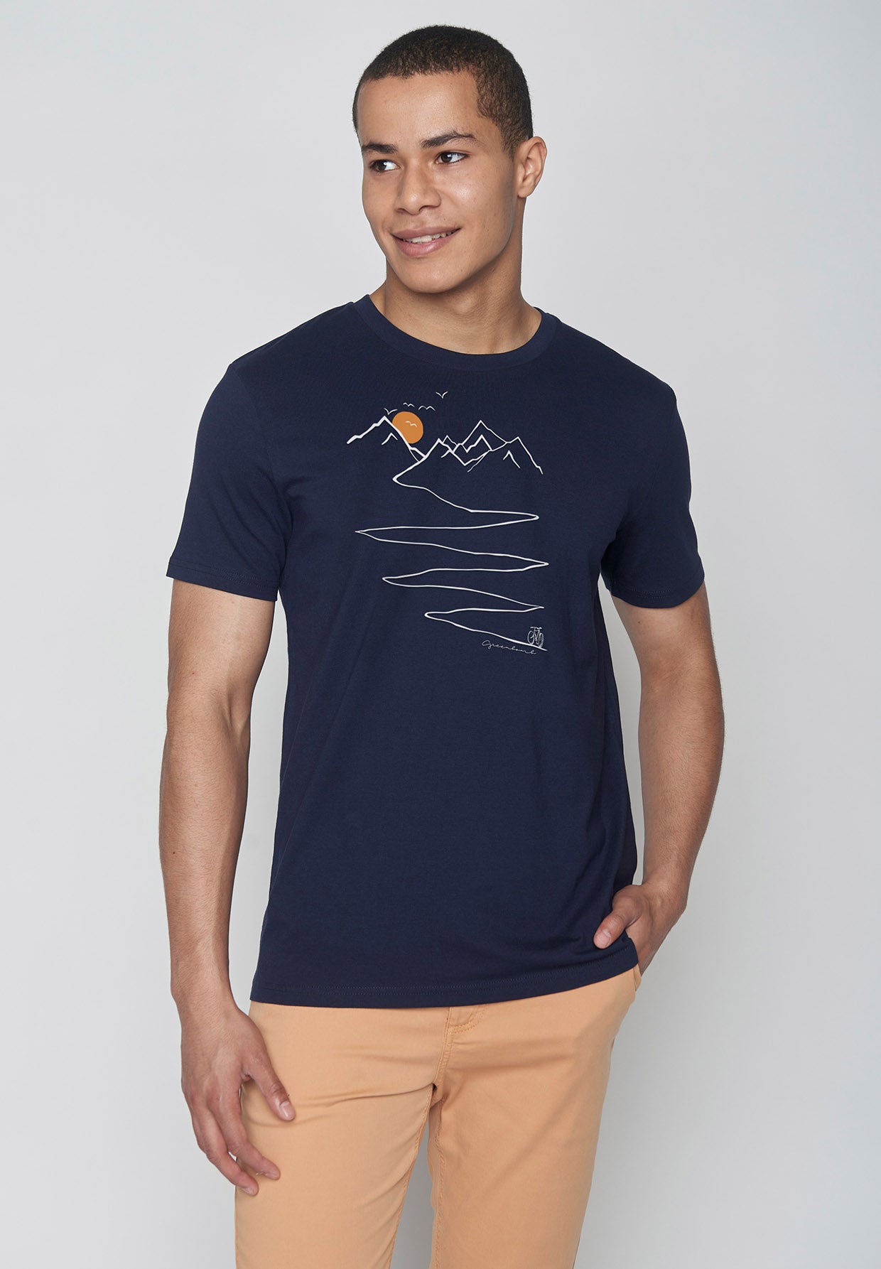 Blau:  Sportliches T-Shirt aus Bio-Baumwolle für Herren [8961]