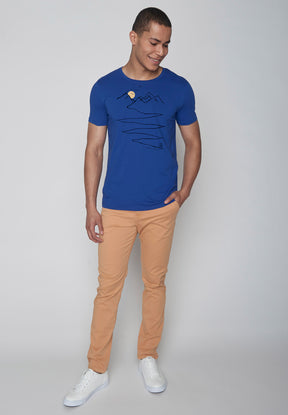 Space Blue: Sportliches T-Shirt aus Bio-Baumwolle für Herren [8963]
