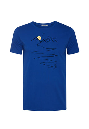 Space Blue: Sportliches T-Shirt aus Bio-Baumwolle für Herren [8964]