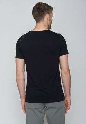 Black: Lässiges T-Shirt aus Bio-Baumwolle für Herren [8979]
