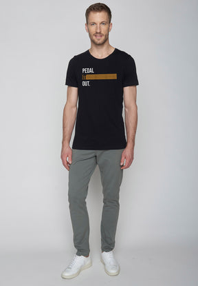 Black: Lässiges T-Shirt aus Bio-Baumwolle für Herren [8980]