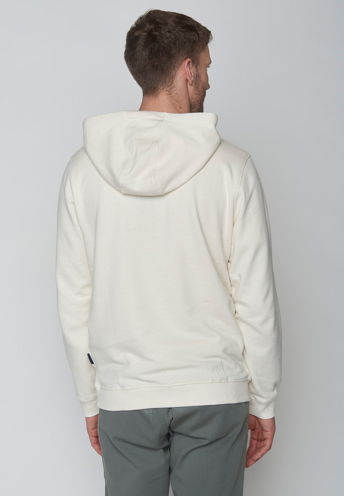 Creme White: Lässiger Half-Zip aus Bio-Baumwolle für Herren [8990]