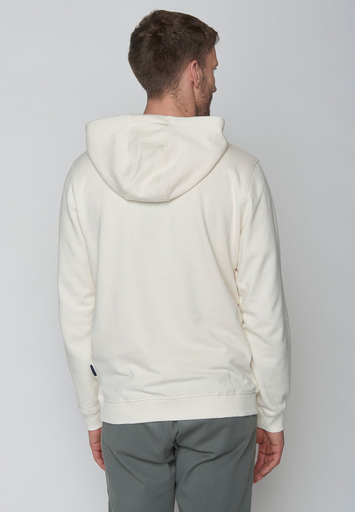 Creme White: Lässiger Half-Zip aus Bio-Baumwolle für Herren [8990]
