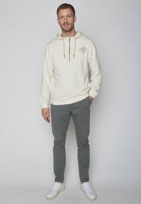 Creme White: Lässiger Half-Zip aus Bio-Baumwolle für Herren [8991]