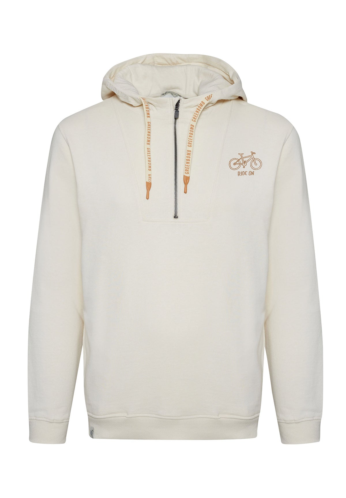 Creme White: Lässiger Half-Zip aus Bio-Baumwolle für Herren [8992]
