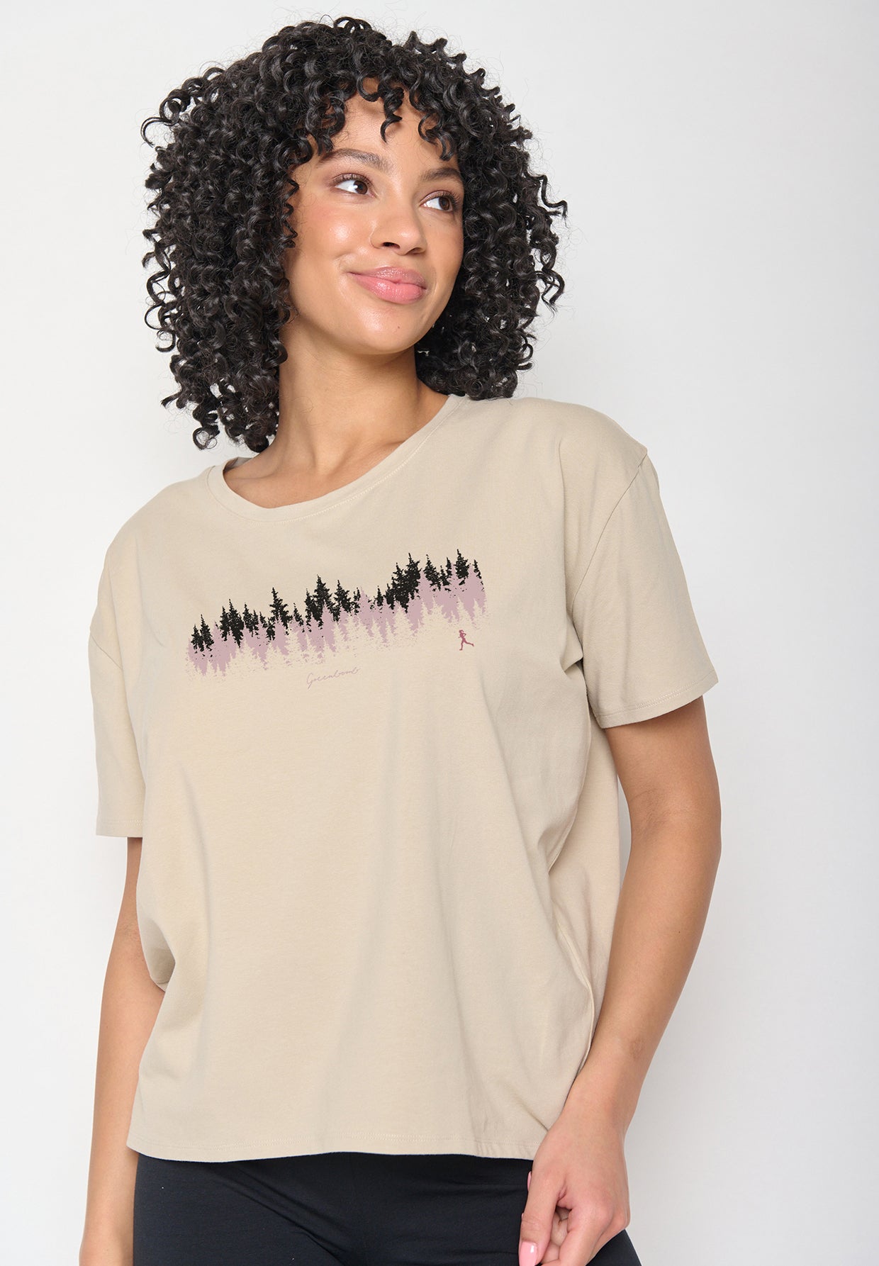 Brauner Lässiges T-Shirt aus Bio-Baumwoll Mix für Damen (1)