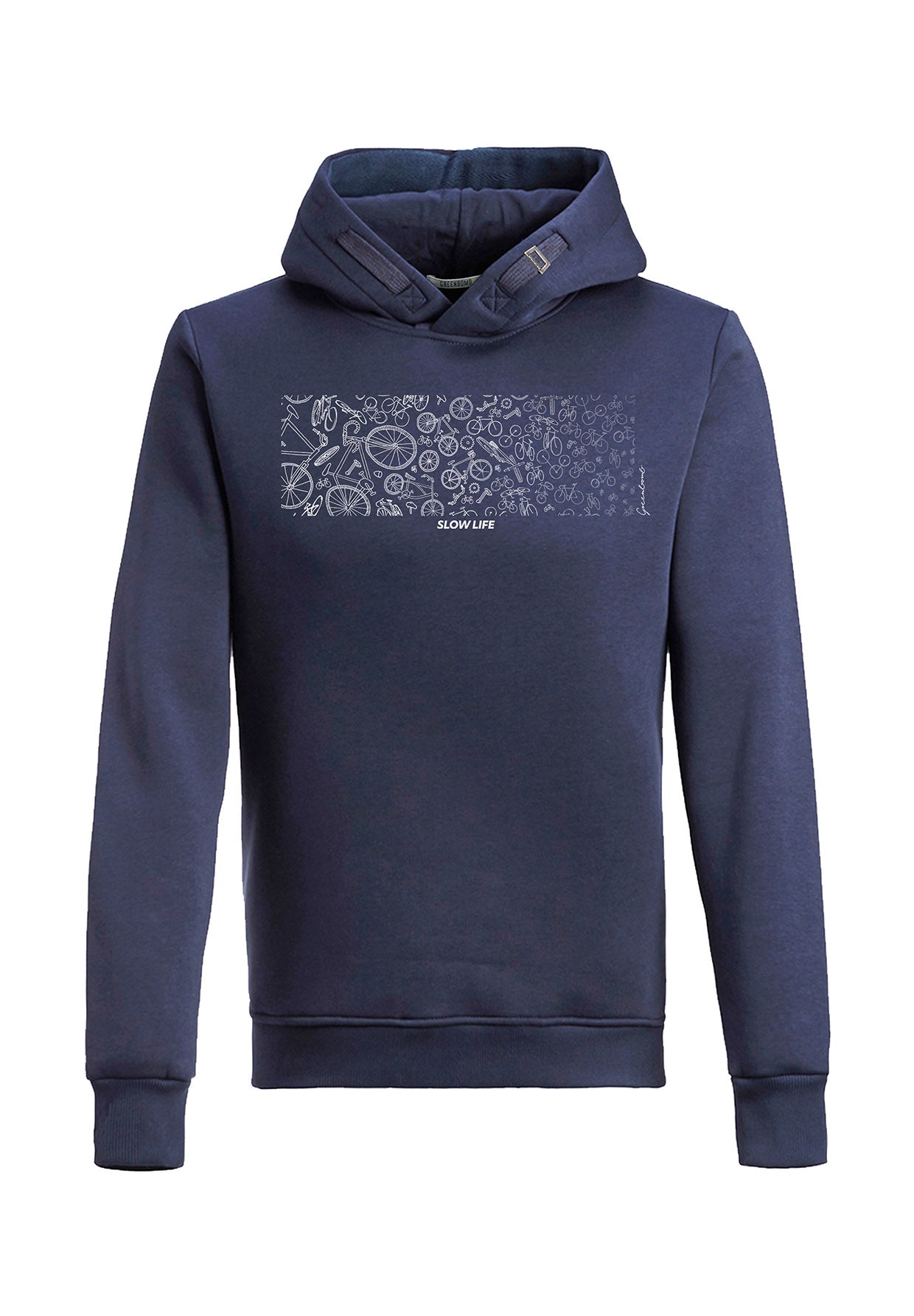 Navy: Kuschliger Hoodie aus Bio-Baumwolle für Herren [9024]