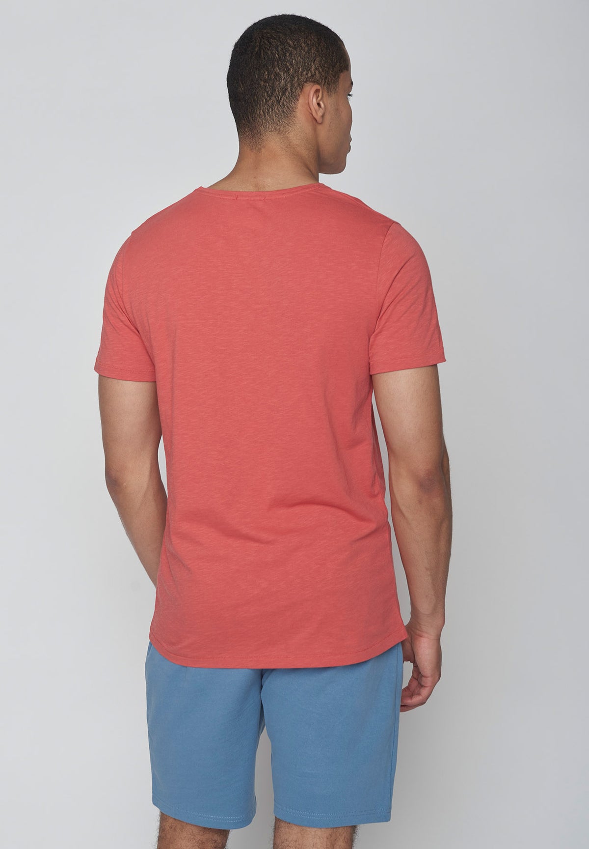 Rot:  Lässiges T-Shirt aus Bio-Baumwolle für Herren [9034]
