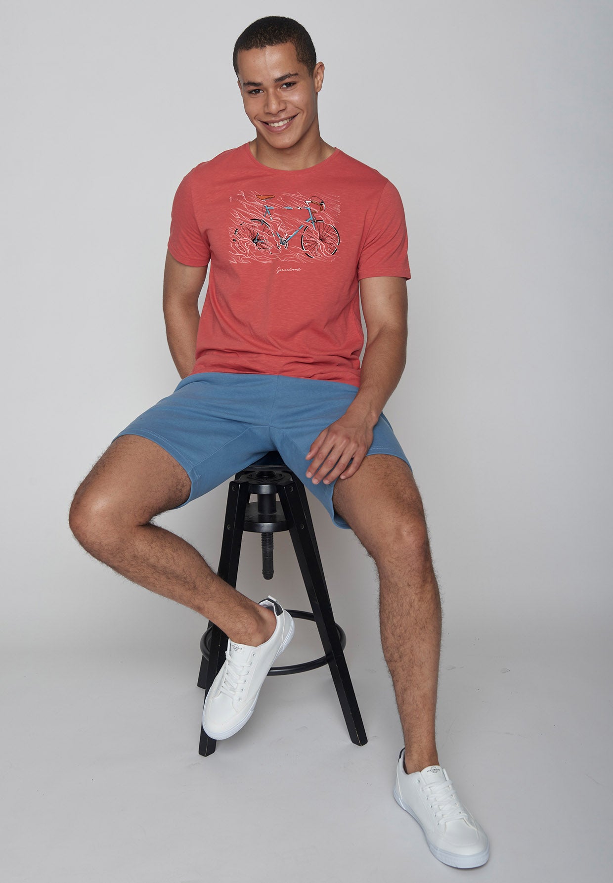 Rot:  Lässiges T-Shirt aus Bio-Baumwolle für Herren [9035]