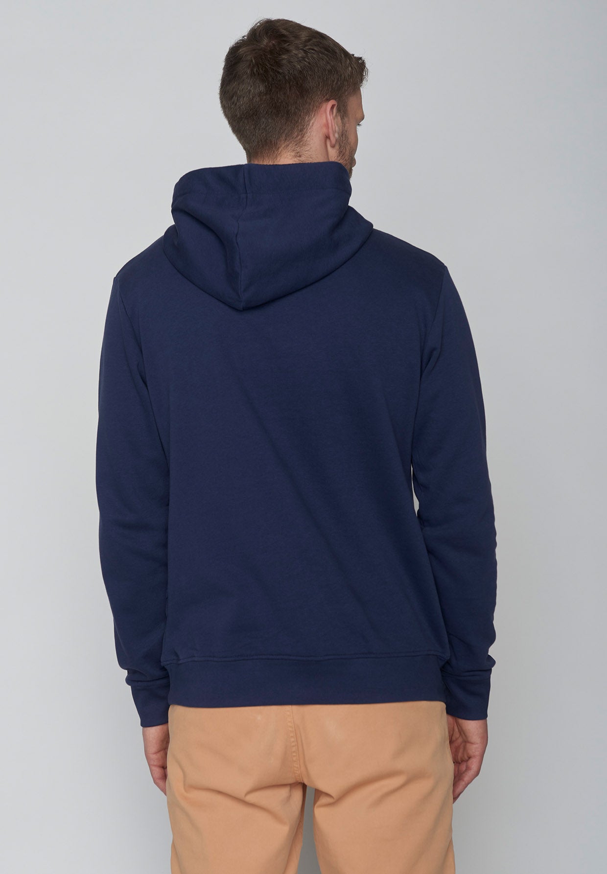Navy: Kuschliger Hoodie aus Bio-Baumwolle für Herren [9038]