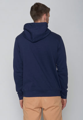 Navy: Kuschliger Hoodie aus Bio-Baumwolle für Herren [9038]
