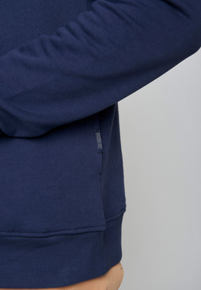 Navy: Kuschliger Hoodie aus Bio-Baumwolle für Herren [9039]