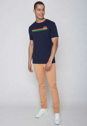 Navy: Sportliches T-Shirt aus Bio-Baumwolle für Herren [9054]