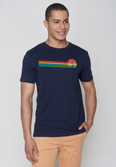 Navy: Sportliches T-Shirt aus Bio-Baumwolle für Herren [9056]