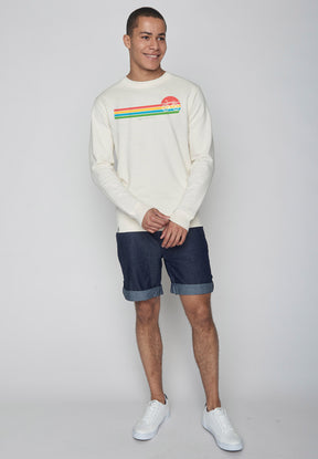 Creme White: Gemütliches Sweatshirt aus Bio-Baumwolle für Herren [9063]