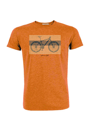 Black Heather Orange: Sportliches T-Shirt aus Bio-Baumwolle für Herren [9073]