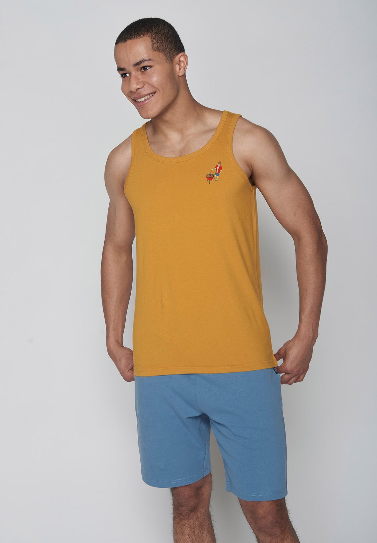 Ochre: Sommerliches Tanktop aus Bio-Baumwolle für Herren [9101]