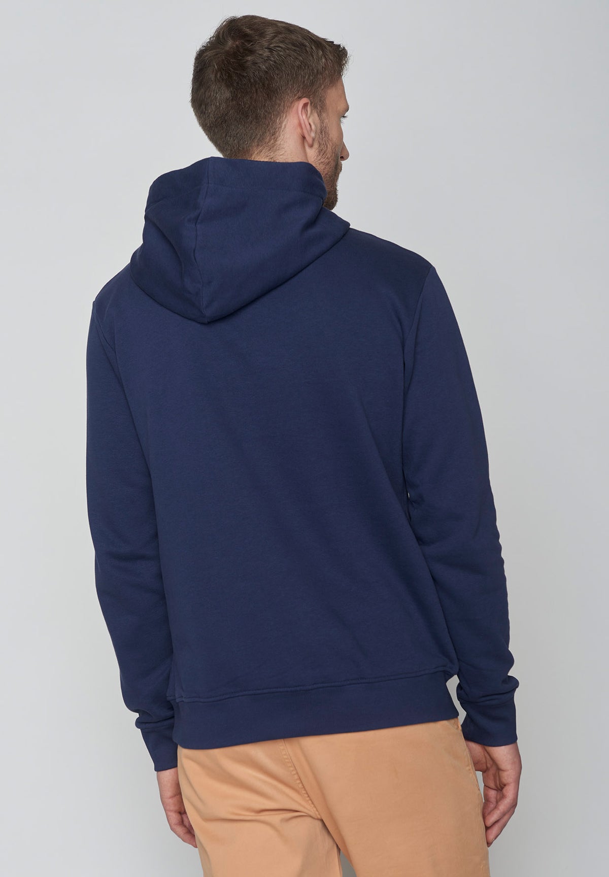 Navy: Kuschliger Hoodie aus Bio-Baumwolle für Herren [9118]